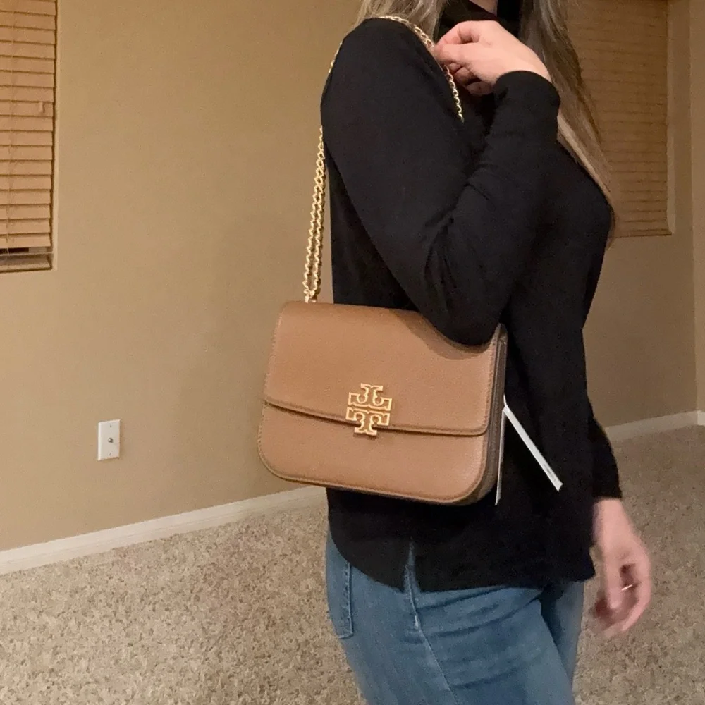 NWT Tory Burch Britten Small Adjustable Shoulder Bag 140987 Moose $575